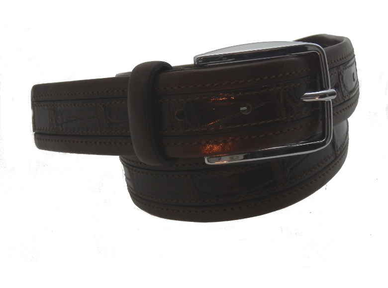 Cintura in pelle - testa di moro - mm35